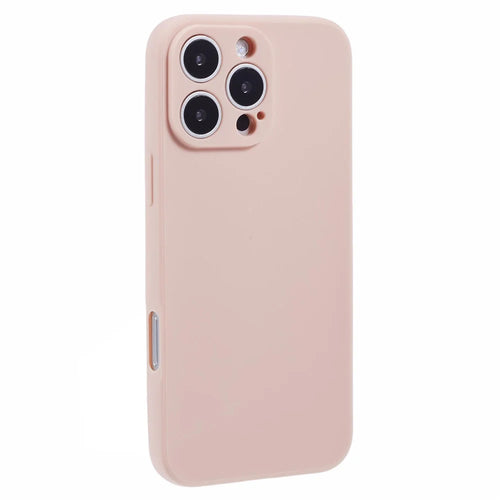 For iPhone 16 Pro Max Case Precise Cut-Outs Straight Edge TPU Shockproof Phone Cover - Pink - 1