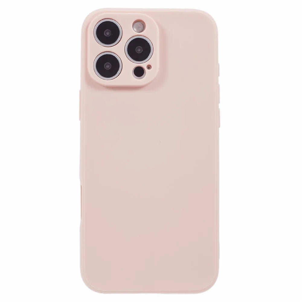 For iPhone 16 Pro Max Case Precise Cut-Outs Straight Edge TPU Shockproof Phone Cover - Pink - 3