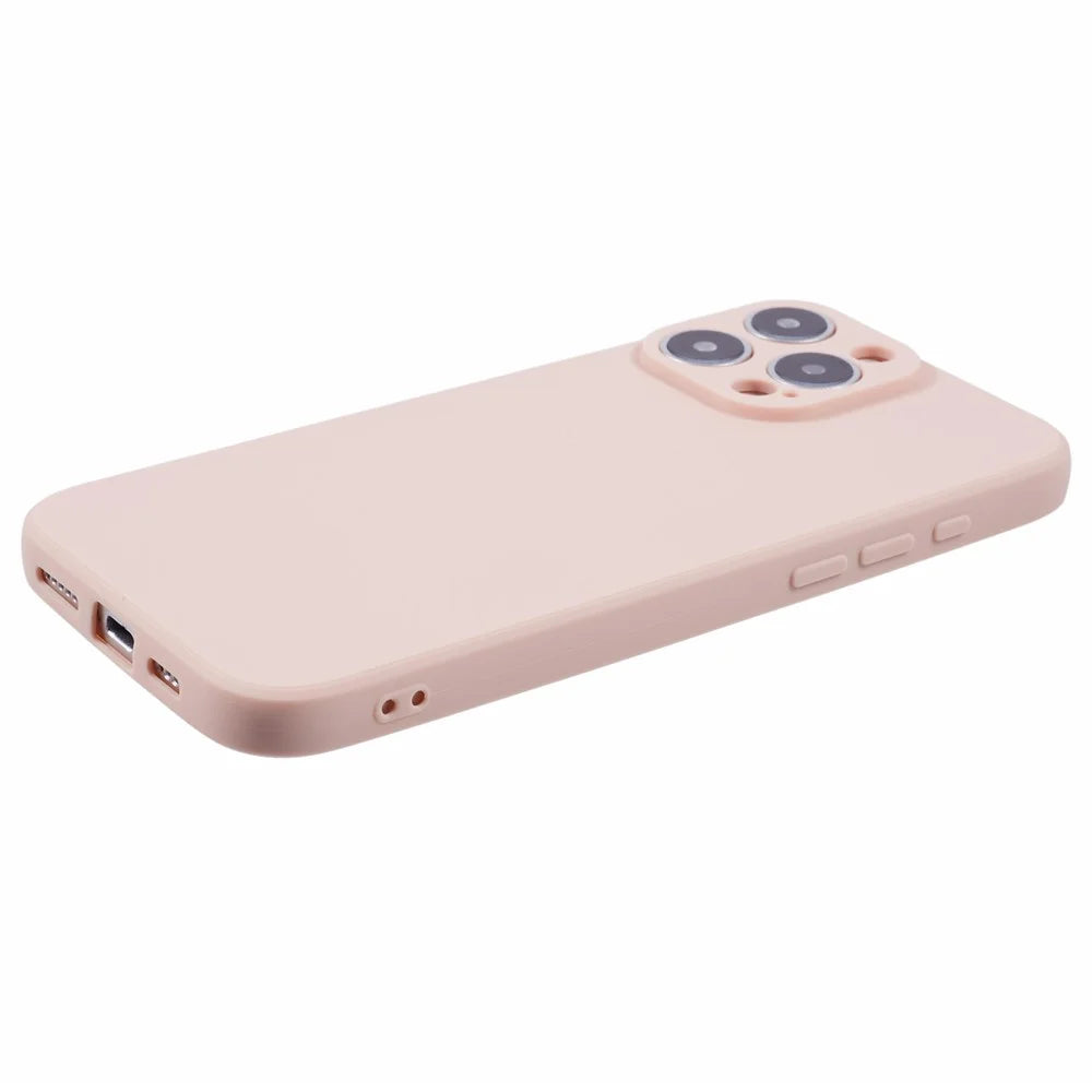 For iPhone 16 Pro Max Case Precise Cut-Outs Straight Edge TPU Shockproof Phone Cover - Pink - 5