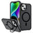 For iPhone 14 Case with Lens Kickstand Matte Back Cover Compatible with MagSafe - Black - 1