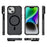 For iPhone 14 Case with Lens Kickstand Matte Back Cover Compatible with MagSafe - Black - 5