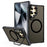 For Samsung Galaxy S23 Ultra Case with Lens Kickstand Matte Back Cover Magnetic Case - Black - 1