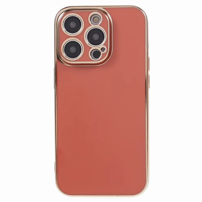 For iPhone 16 Pro Case TPU Slim Fit Shockproof Phone Cover 6D Electroplating - Red - 1