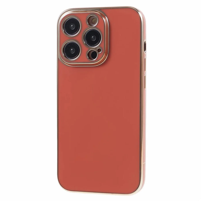 For iPhone 16 Pro Case TPU Slim Fit Shockproof Phone Cover 6D Electroplating - Red - 2