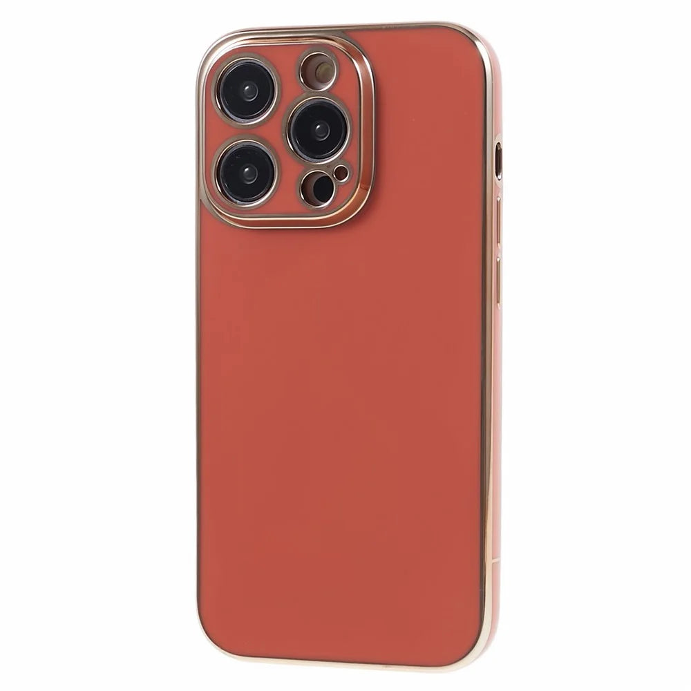 For iPhone 16 Pro Max Case TPU Slim Fit Shockproof Phone Cover 6D Electroplating - Red - 2