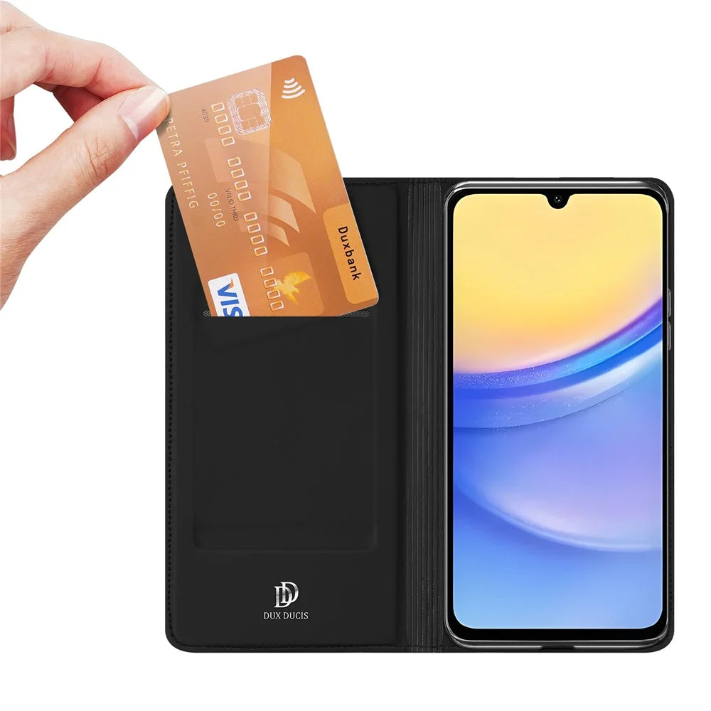 DUX DUCIS Skin Pro Series For Samsung Galaxy A16 5G / A16 4G Case Leather Cover Card Holder - Black - 2
