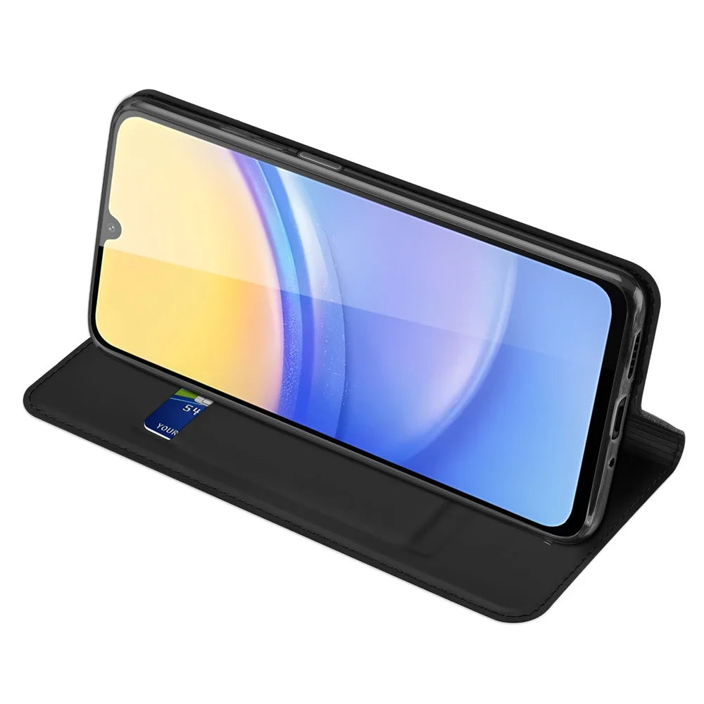 DUX DUCIS Skin Pro Series For Samsung Galaxy A16 5G / A16 4G Case Leather Cover Card Holder - Black - 3