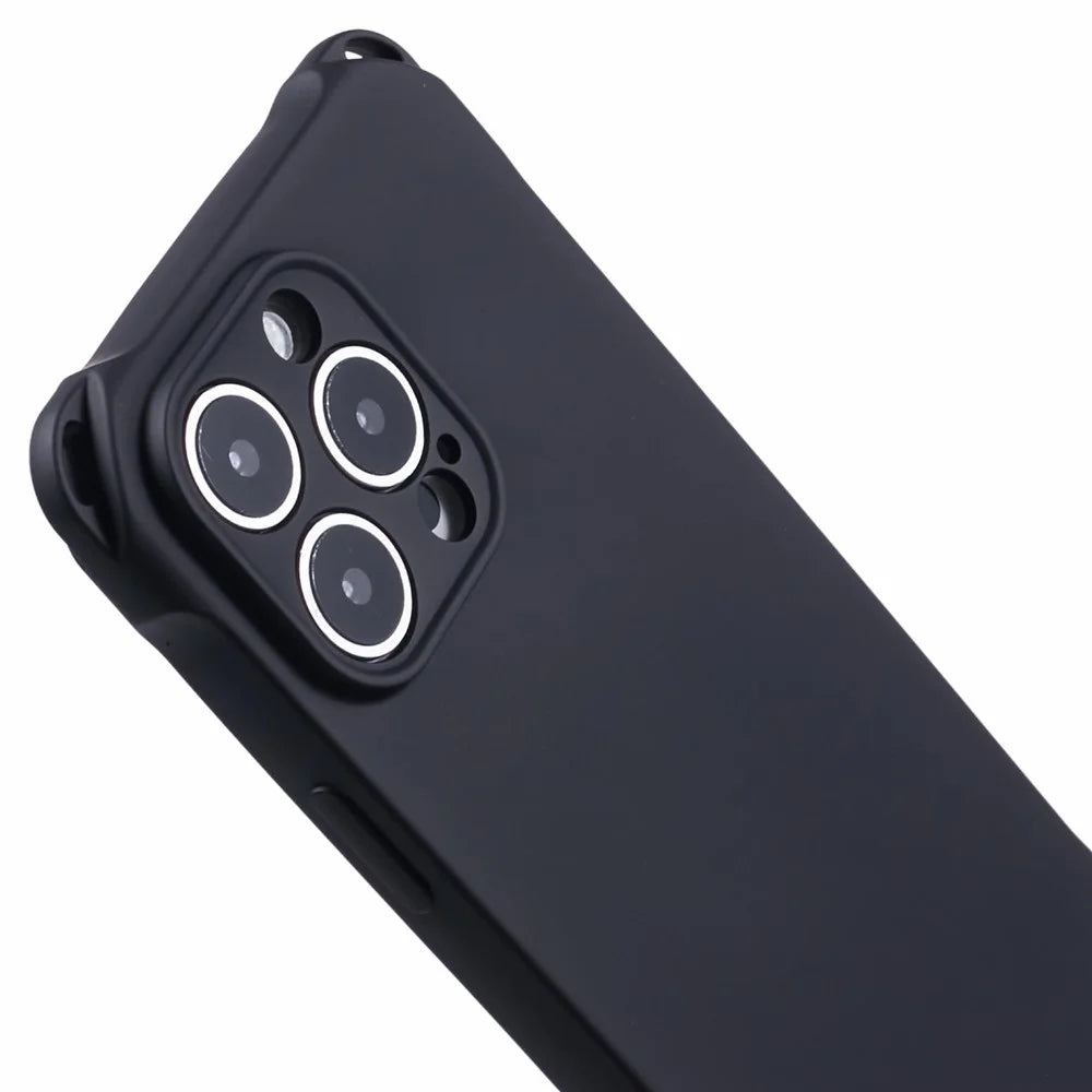 For iPhone 16 Pro Case Four Corner Anti Drop TPU Phone Cover with 150cm Hanging Rope - Black - 6