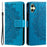 For Samsung Galaxy A06 4G Case Imprinted Totem PU Leather Wallet Stand Phone Cover - Blue - 1