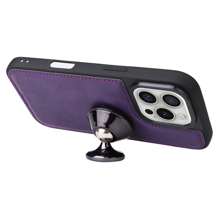 For iPhone 16 Pro Case 2 in 1 Detachable Magnetic Leather Wallet Mobile Cover with Strap - Purple - 2