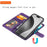 For iPhone 16 Pro Case 2 in 1 Detachable Magnetic Leather Wallet Mobile Cover with Strap - Purple - 5