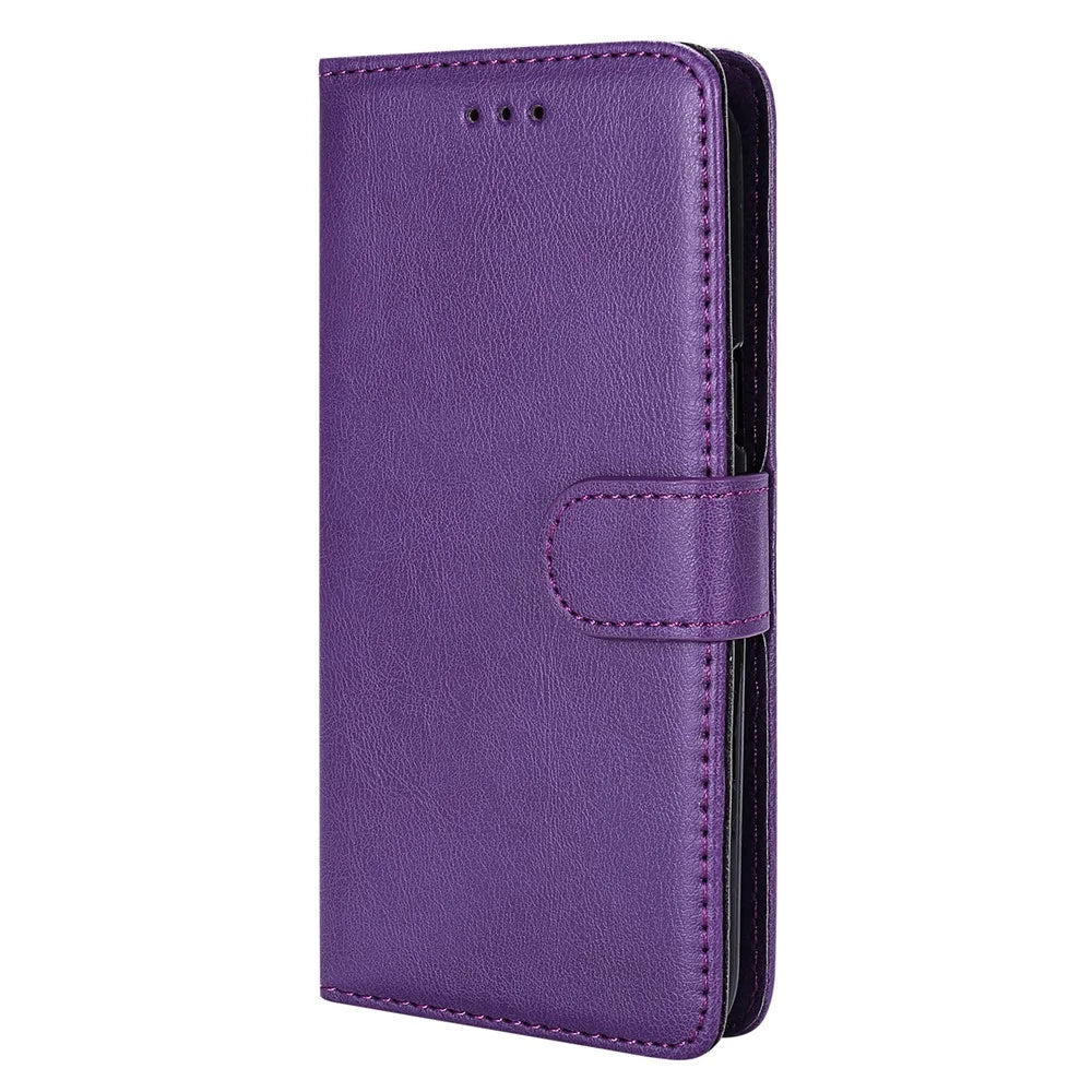 For iPhone 16 Pro Max Case 2 in 1 Detachable Magnetic Leather Wallet Mobile Cover with Strap - Purple - 7