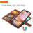 For iPhone 16 Plus Case 2 in 1 Detachable Magnetic Leather Wallet Mobile Cover with Strap - Brown - 5