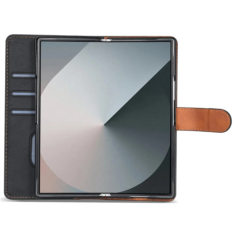 N.BEKUS CSJ-001 For Samsung Galaxy Z Fold6 5G Stand Case PU Leather Wallet Phone Cover - Black - 3
