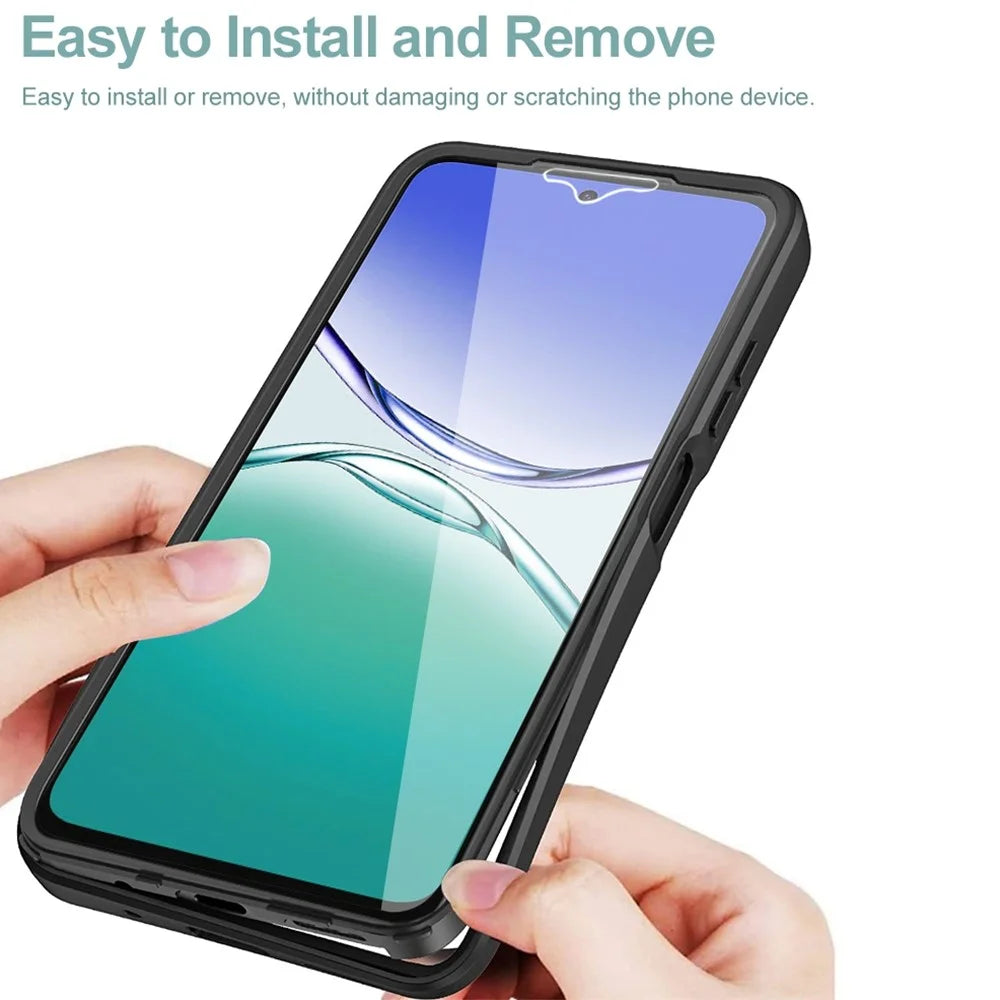 For Samsung Galaxy A18 5G / A18 4G / A17 5G / A17 4G / A16 5G / A16 4G Case Acrylic+TPU Clear Phone Cover with PET Screen Film - Black - 5