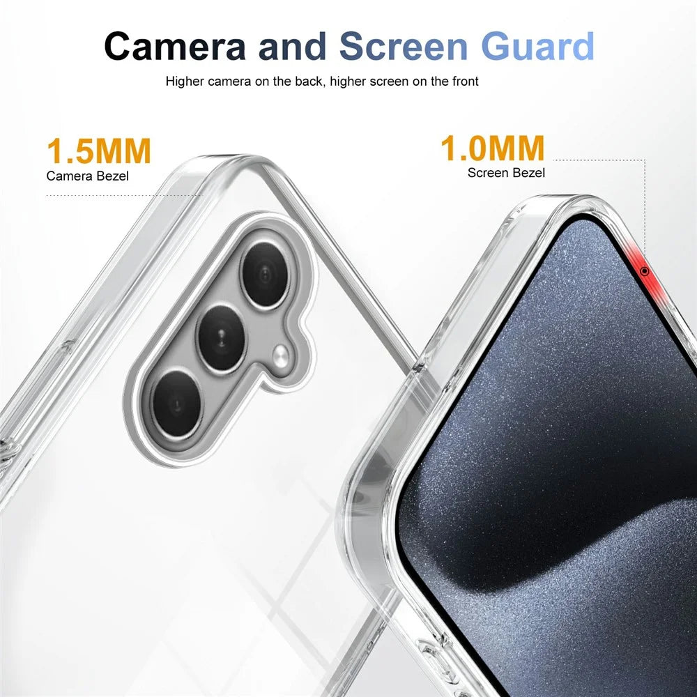 For 	Samsung Galaxy A55 5G Clear Phone Case TPU PC Anti-Slip Drop-Proof Back Cover - Transparent - 2