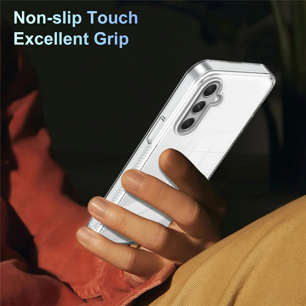 For 	Samsung Galaxy A55 5G Clear Phone Case TPU PC Anti-Slip Drop-Proof Back Cover - Transparent - 6