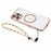 For iPhone 16 Pro Max Case Compatible with MagSafe Electroplated Love Hearts TPU Phone Cover with Chain Strap - Ivory White - 5