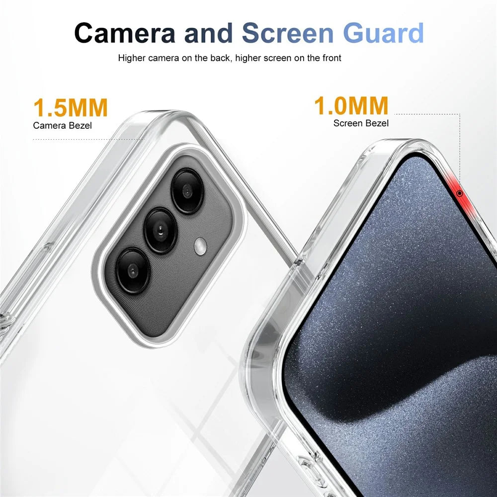 For Samsung Galaxy A05s 4G Clear Phone Case TPU PC Anti-Slip Drop-Proof Back Cover - Transparent - 2