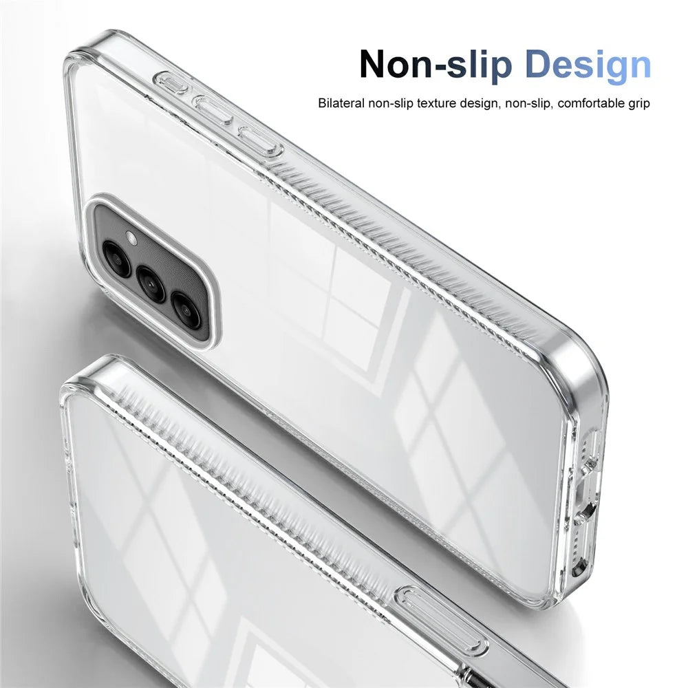 For Samsung Galaxy A05s 4G Clear Phone Case TPU PC Anti-Slip Drop-Proof Back Cover - Transparent - 4