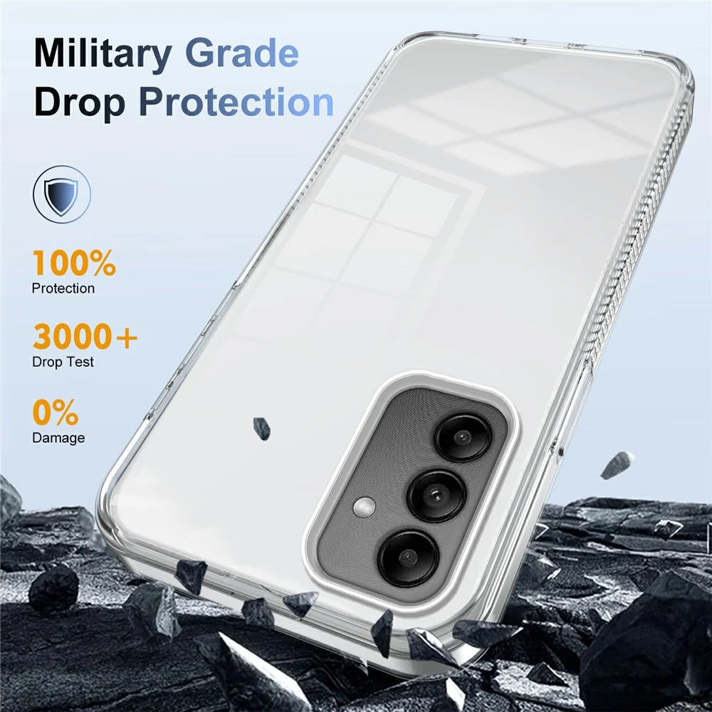 For Samsung Galaxy A05s 4G Clear Phone Case TPU PC Anti-Slip Drop-Proof Back Cover - Transparent - 7