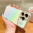 For iPhone 15 Pro Max Case Curly Shape Love Heart TPU Phone Cover Iridescent Gradient - Colorful White - 3