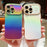 For iPhone 15 Pro Max Case Curly Shape Love Heart TPU Phone Cover Iridescent Gradient - Colorful White - 4