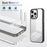 For iPhone 15 Pro Max Clear Phone Case TPU PC Anti-Slip Drop-Proof Back Cover - Black - 4