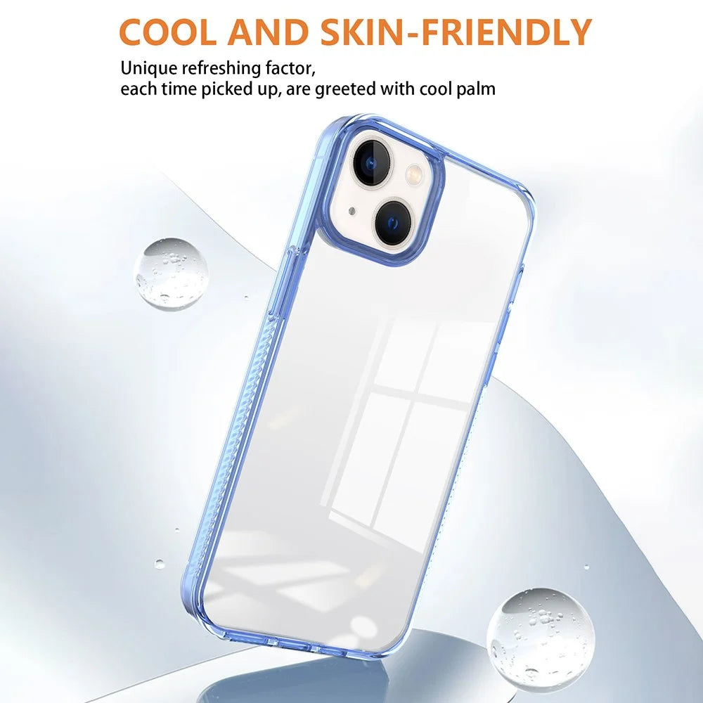 For iPhone 14 / 13 6.1 inch Clear Phone Case TPU PC Anti-slip Drop-proof Back Cover - Dark Purple - 2