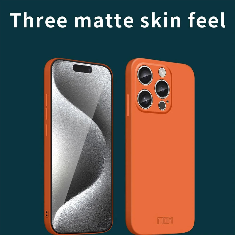 MOFI JK Qin Series For iPhone 16 Pro Case TPU+Acrylic Phone Cover Skin Touch Feeling - Orange - 2