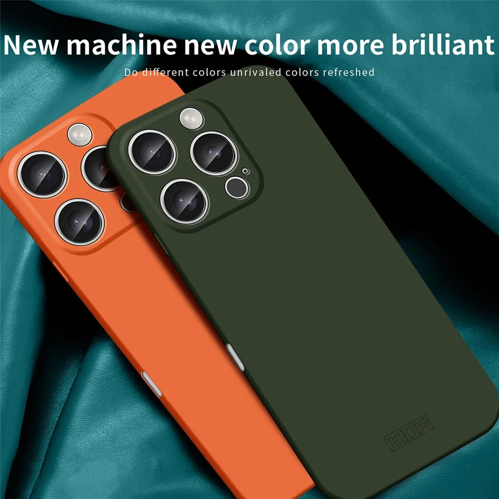 MOFI JK Qin Series For iPhone 16 Pro Case TPU+Acrylic Phone Cover Skin Touch Feeling - Orange - 3