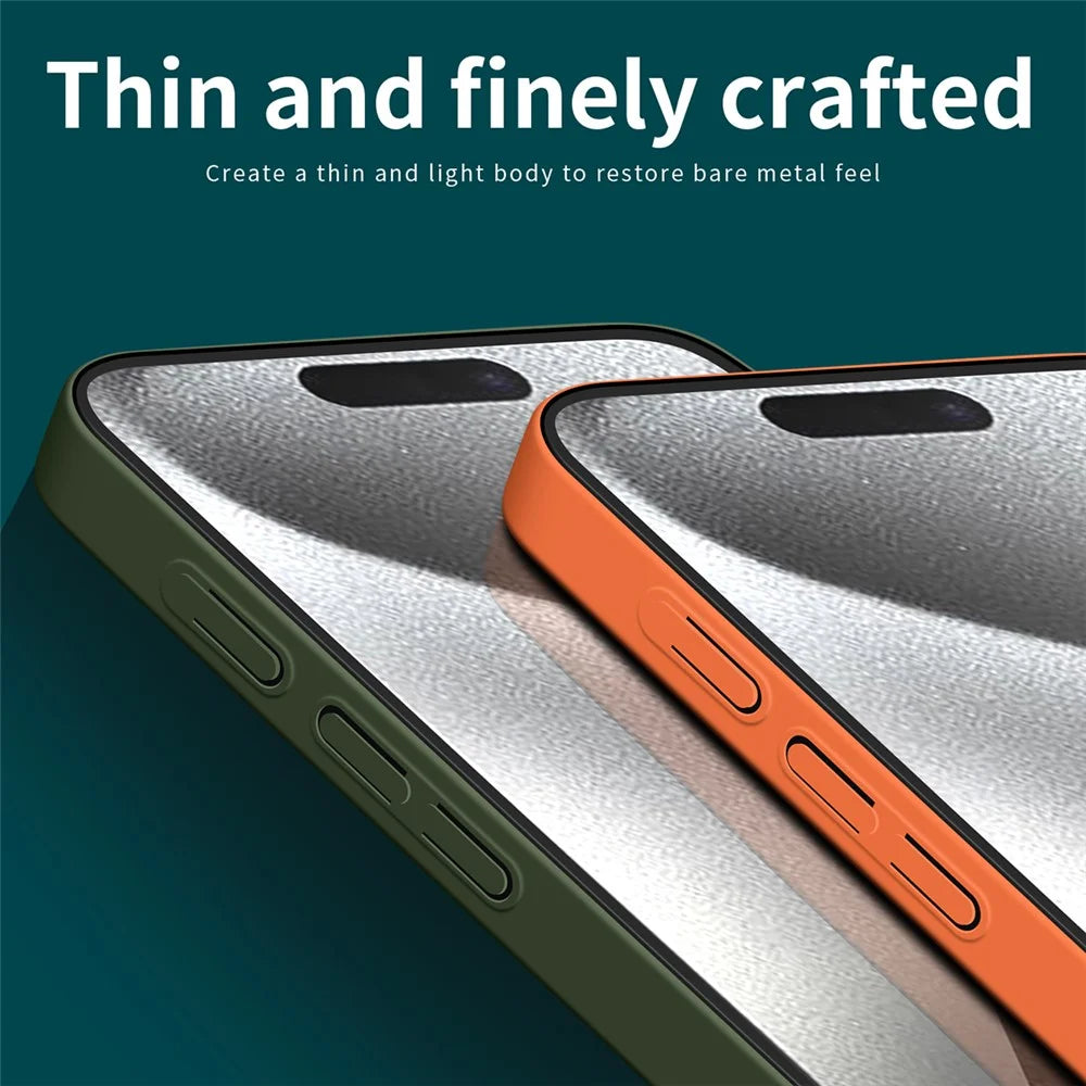 MOFI JK Qin Series For iPhone 16 Pro Case TPU+Acrylic Phone Cover Skin Touch Feeling - Orange - 4