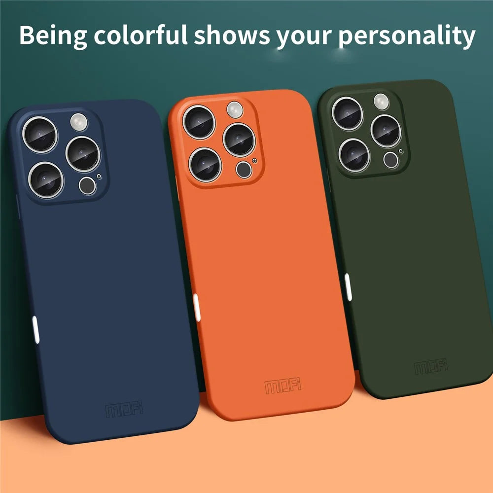 MOFI JK Qin Series For iPhone 16 Pro Case TPU+Acrylic Phone Cover Skin Touch Feeling - Orange - 7