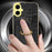 For Samsung Galaxy A06 4G Case Finger Ring Kickstand TPU+Leather 6D Electroplating Phone Cover - Black - 2