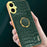 For Samsung Galaxy A06 4G Case Finger Ring Kickstand TPU+Leather 6D Electroplating Phone Cover - Black - 3