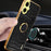 For Samsung Galaxy A06 4G Case Finger Ring Kickstand TPU+Leather 6D Electroplating Phone Cover - Black - 4