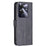 BINFEN COLOR For Realme Note 60 / C61 4G Phone Cases Wallet Stand Geometry Imprint Leather Cover - Black - 5
