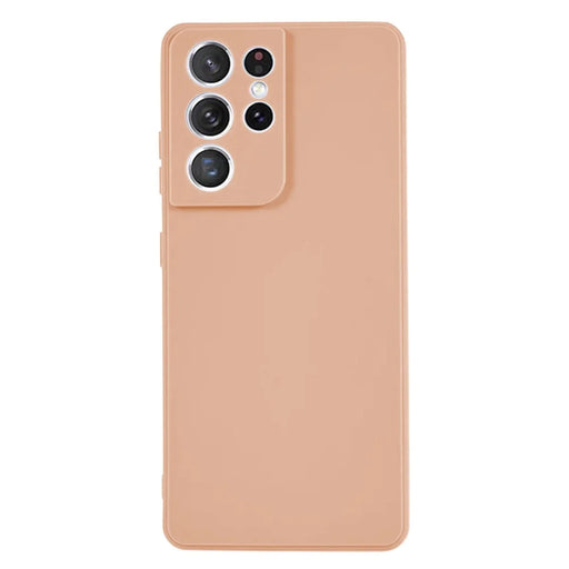 KALEBOL KLB-TPU003 For Samsung Galaxy S21 Ultra 5G Case Anti-Scratch Solid Color TPU Phone Cover - Pink - 1