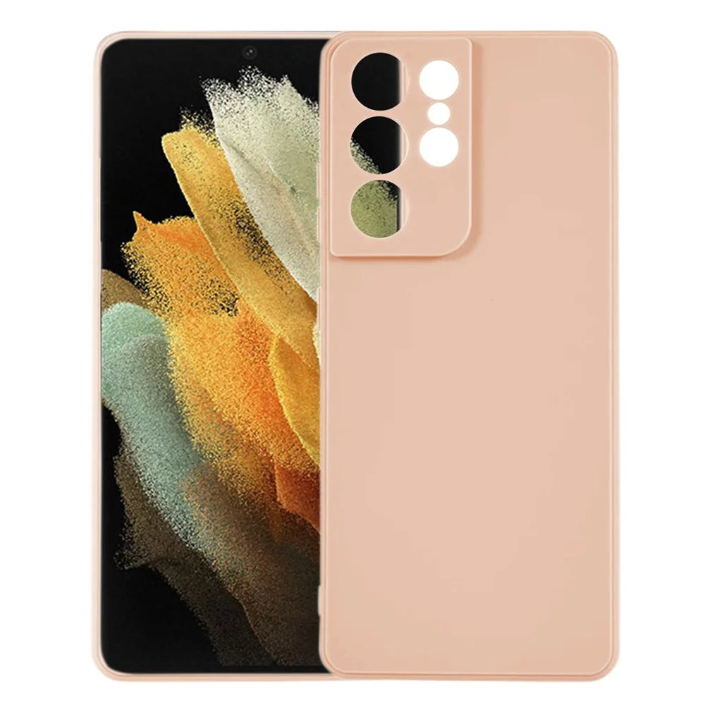 KALEBOL KLB-TPU003 For Samsung Galaxy S21 Ultra 5G Case Anti-Scratch Solid Color TPU Phone Cover - Pink - 2