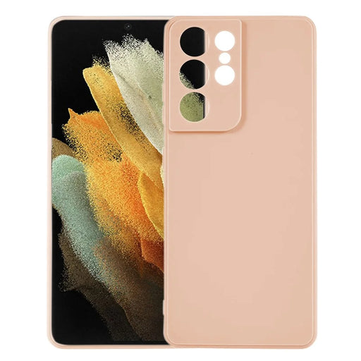 KALEBOL KLB-TPU003 For Samsung Galaxy S21 Ultra 5G Case Anti-Scratch Solid Color TPU Phone Cover - Pink - 2