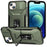 For iPhone 15 Plus / 14 Plus Case Camshield Kickstand TPU+PC Anti-Slip Phone Cover - Green - 1