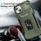For iPhone 15 Plus / 14 Plus Case Camshield Kickstand TPU+PC Anti-Slip Phone Cover - Green - 5