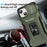 For iPhone 15 Case Camshield Kickstand TPU+PC Anti-Slip Phone Cover - Green - 4