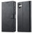 LC.IMEEKE For Samsung Galaxy A06 4G Case Calf Texture PU Leather Stand Wallet Phone Cover - Black - 1