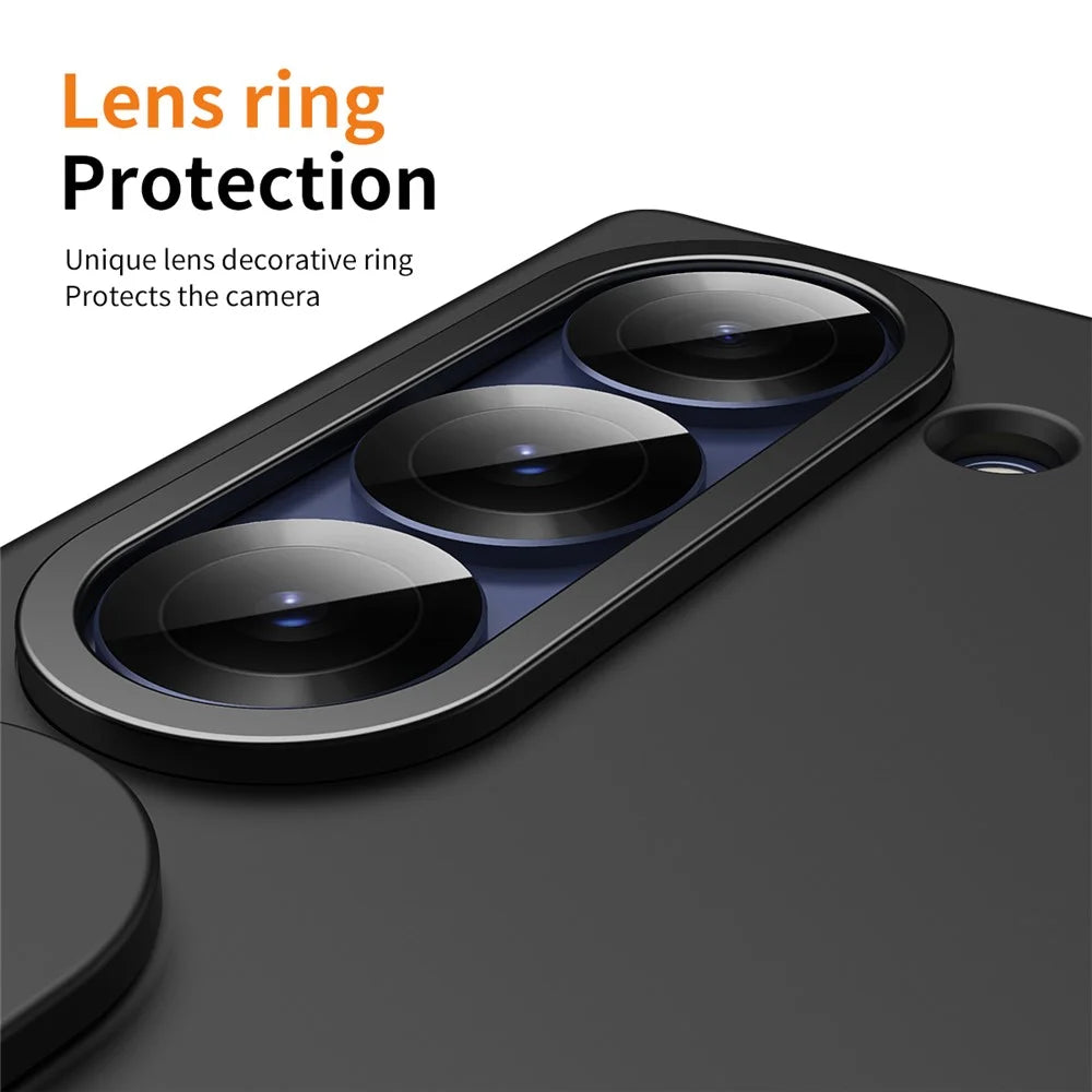 For Samsung Galaxy Z Fold5 5G Case Kickstand Wristband PC Phone Cover with Tempered Glass Film - Black - 5