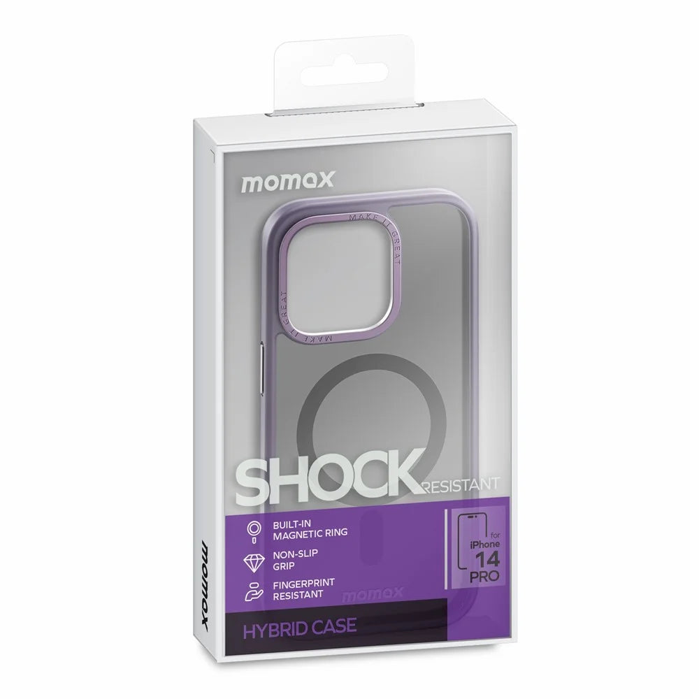 MOMAX CP Magnetic Case for iPhone 14 Plus Compatible with Magsafe, Matte Hard PC Soft TPU Camera Protection Cover - Black - 6