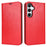 For Samsung Galaxy S24 FE Case Crazy Horse Texture Split Leather Wallet Phone Cover - Red - 1