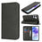 For Samsung Galaxy S24 FE Case PU Leather Calf Textured Magnetic Closing Smart Phone Cover - Black - 7