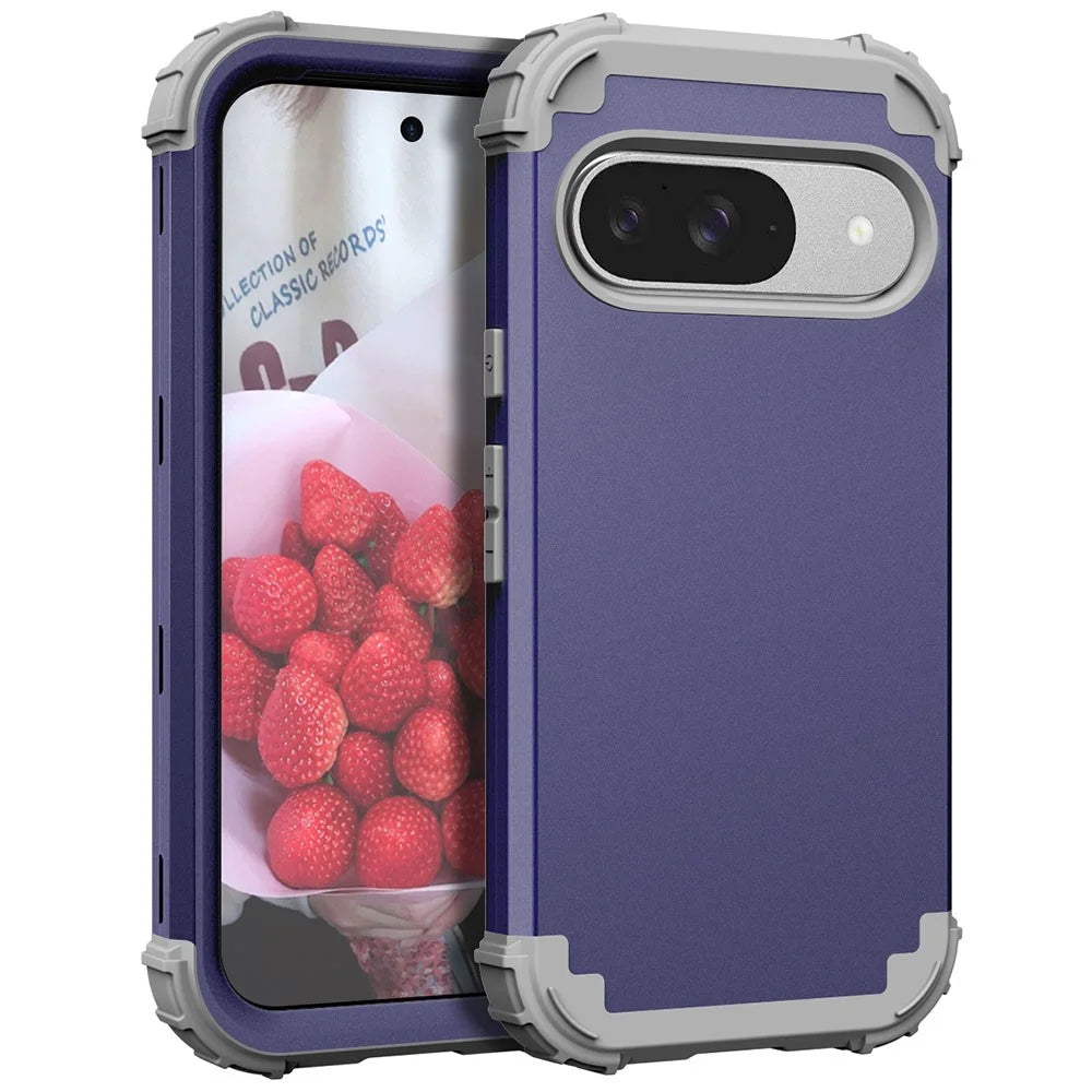 L-Style For Google Pixel 9 Case Shockproof PC + TPU Phone Back Cover - Blue - 3