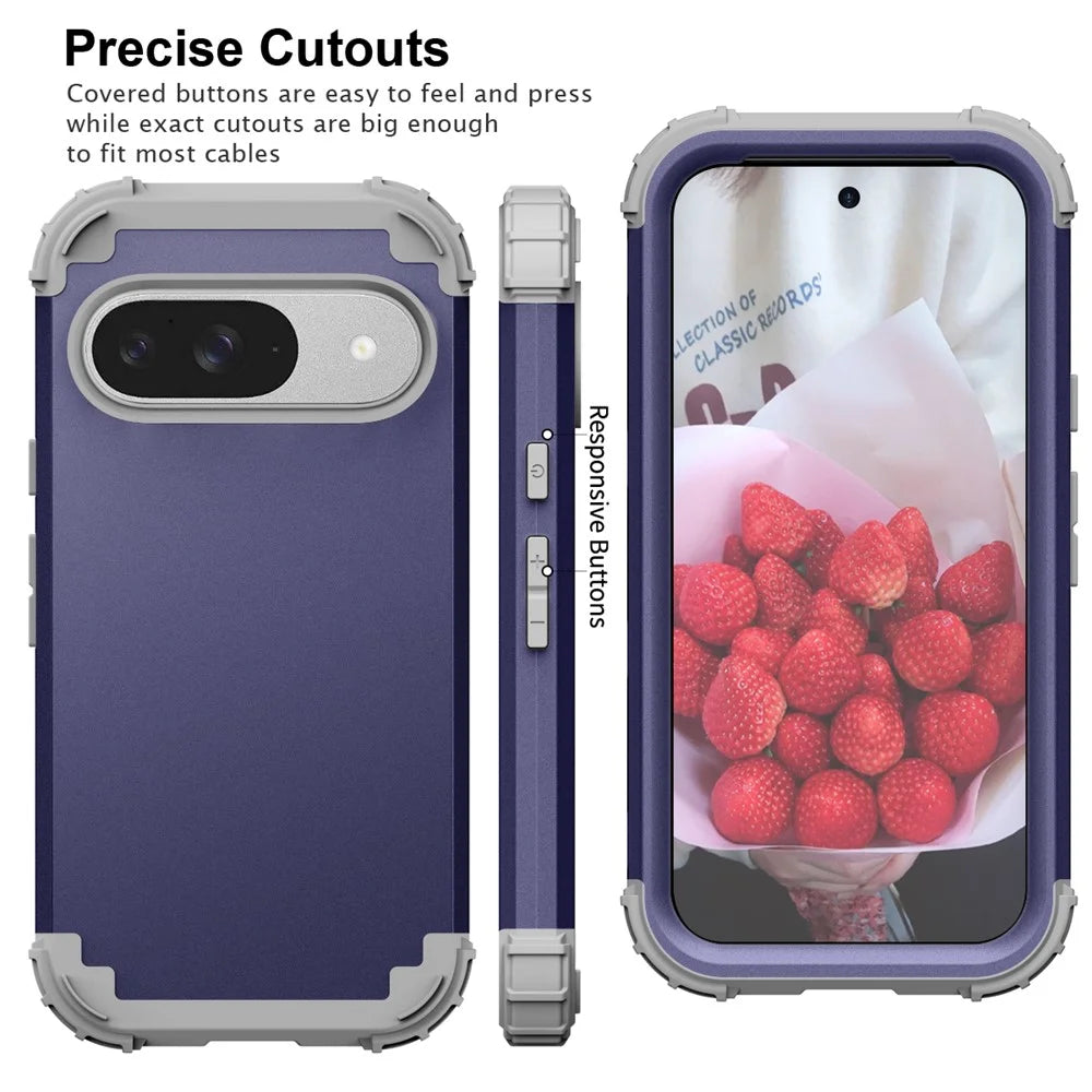 L-Style For Google Pixel 9 Case Shockproof PC + TPU Phone Back Cover - Blue - 4